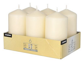STARPAK Bougie cylindrique, diamètre: 60 mm, crème