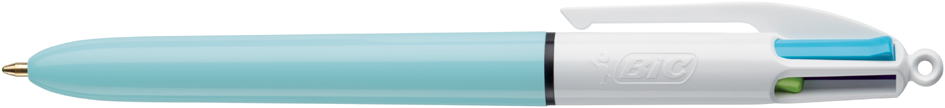 BIC Stylo à bille rétractable 4 Colours Fun, bleu /blanc