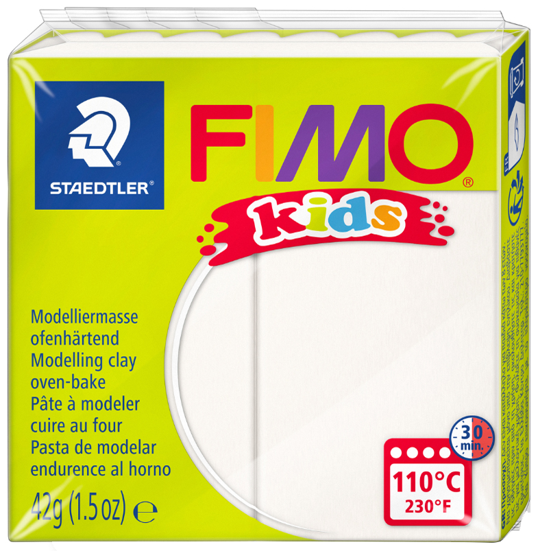 FIMO kids Pâte à modeler, à cuire au four, 42 g, blanc
