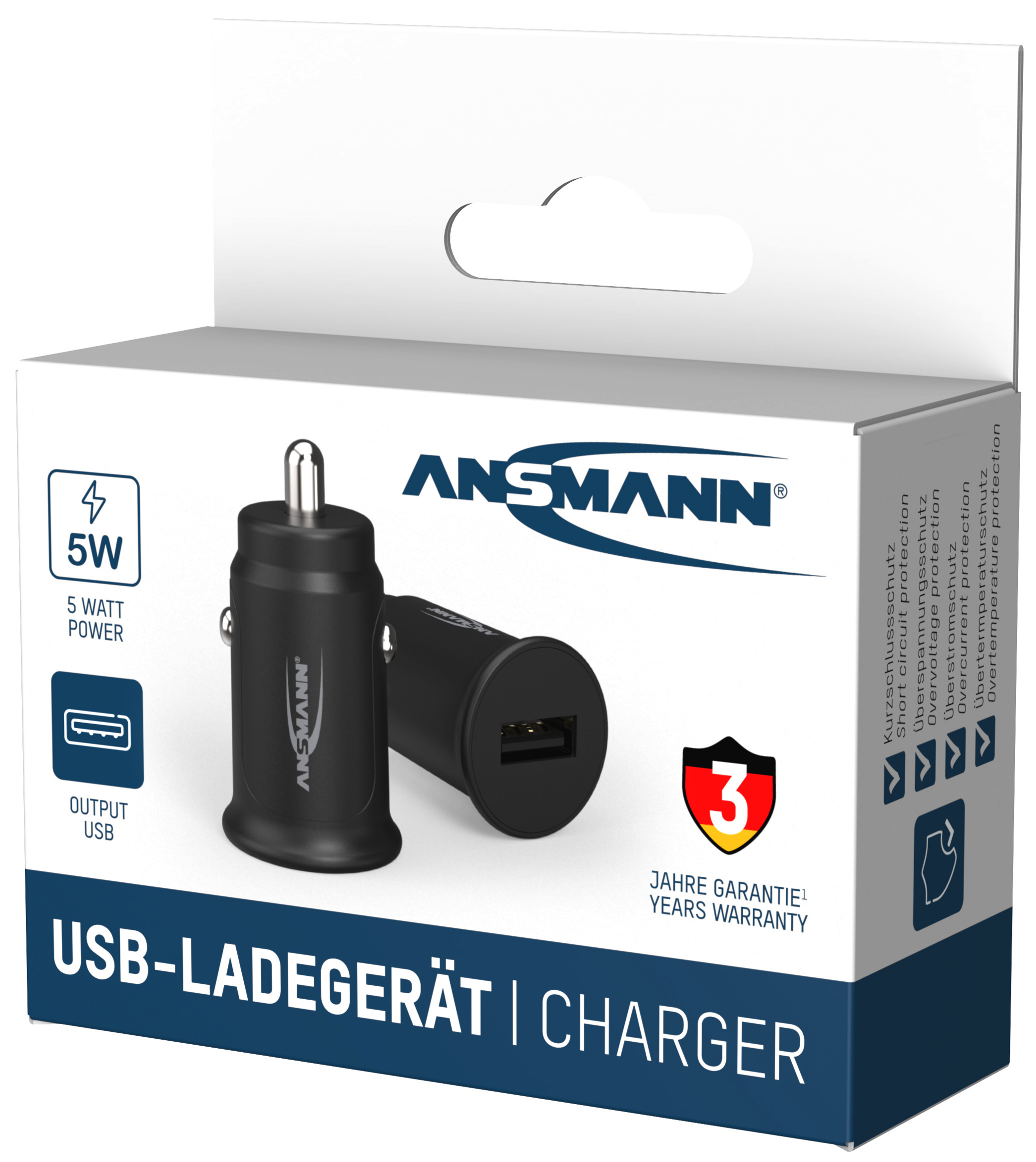 Chargeur voiture USB In-Car-Charger CC105, emballage