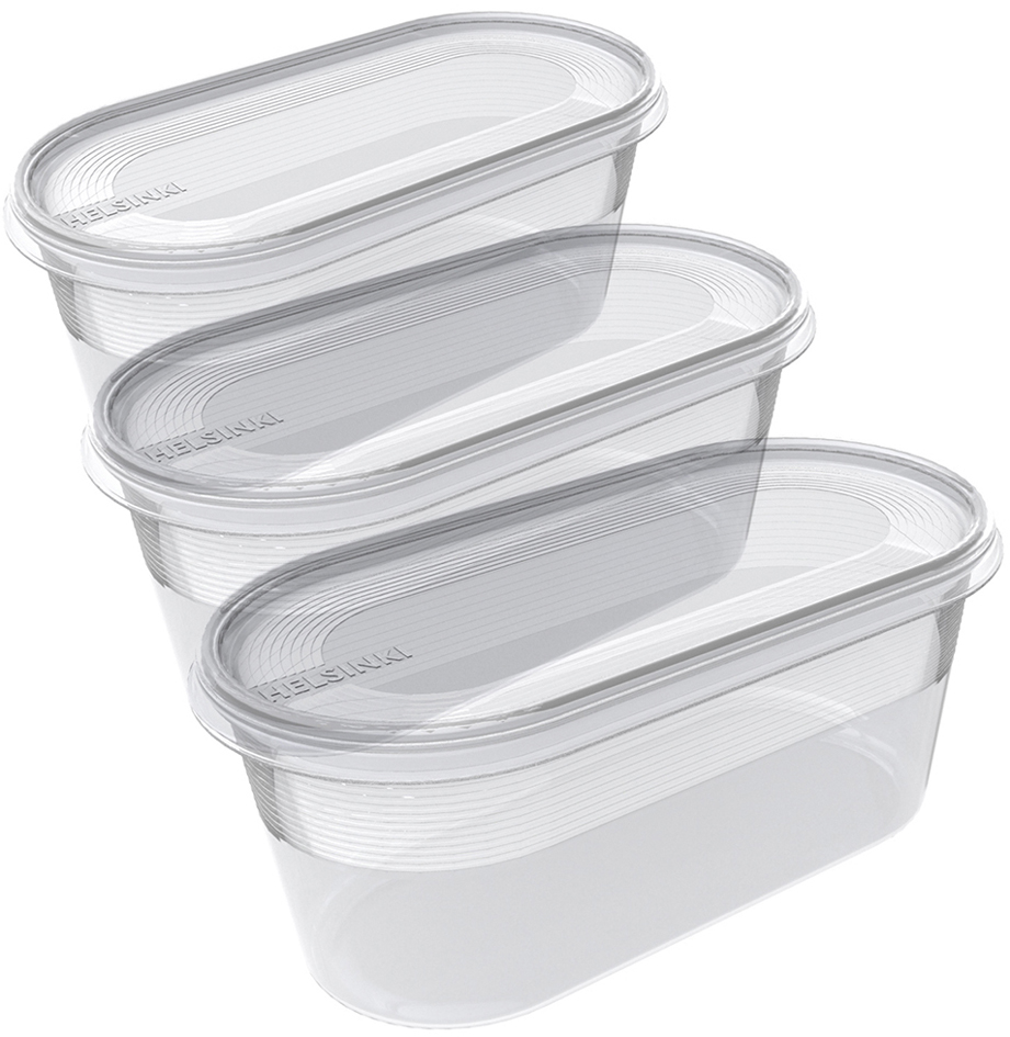 plast team Set de 3 boîtes de congélation Helsinki, 0,8 L