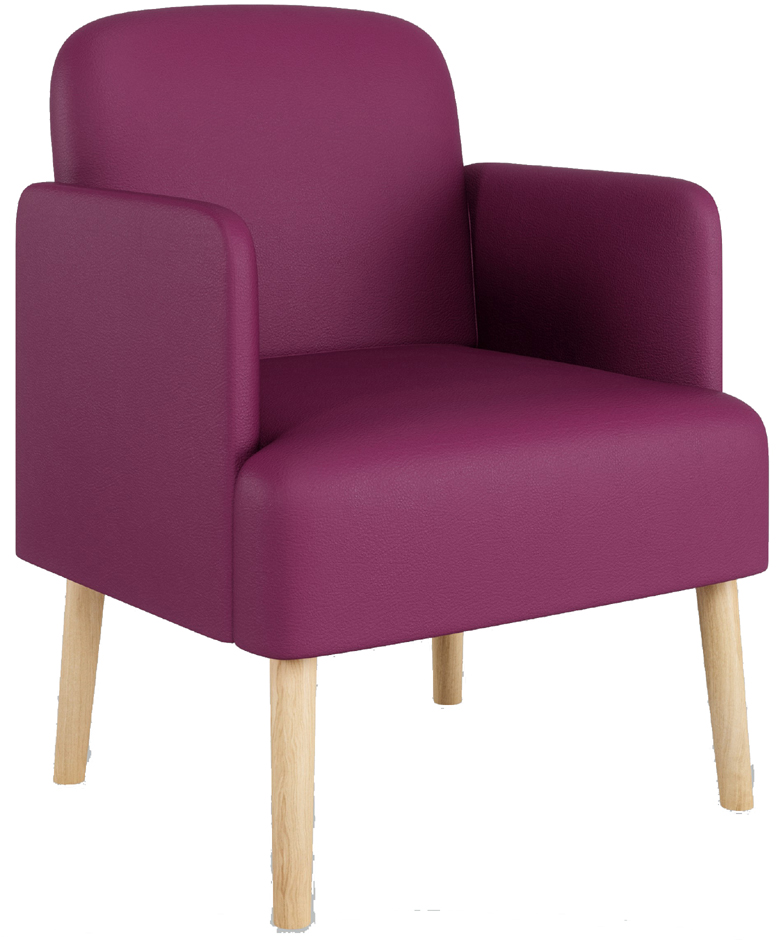 PAPERFLOW Fauteuil visiteur Brooks, simili cuir, lilas