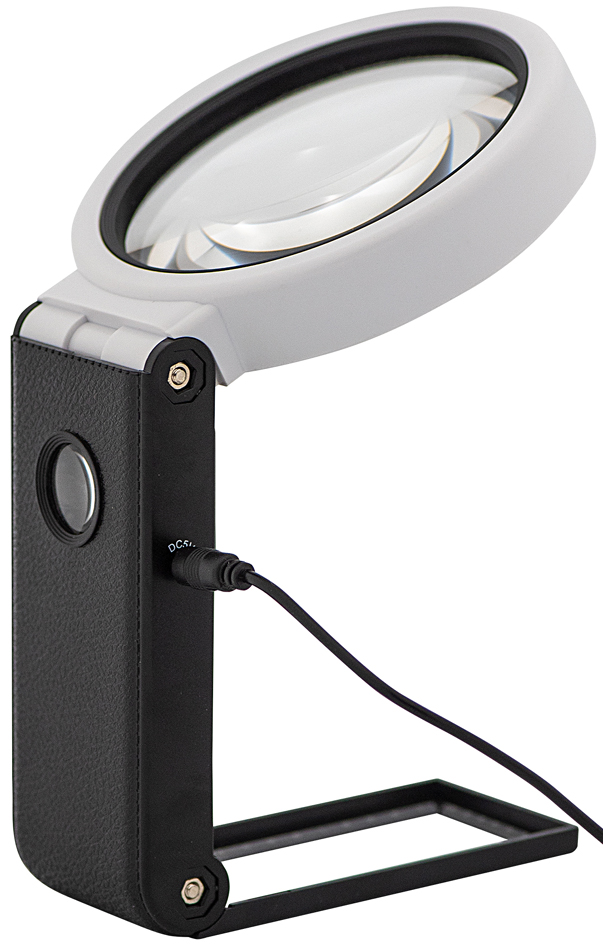 Loupe UV avec lumière LED, pied pliable & câble USB