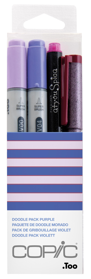 COPIC Marqueur ciao, kit de 4 'Doodle Pack Purple'