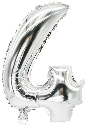 PAPSTAR Ballon en film 'Chiffres', chiffre: 4, argent