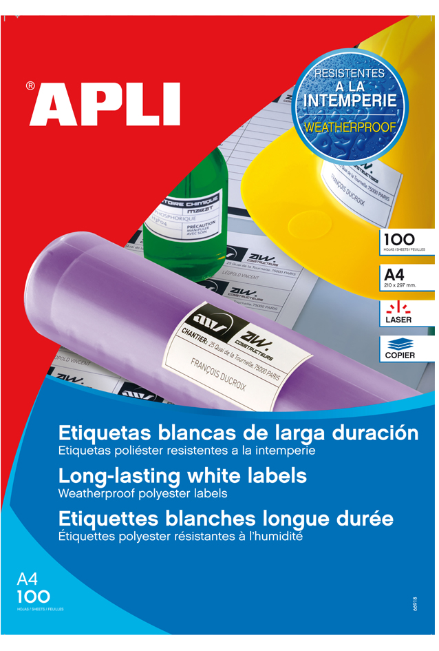 Etiquettes imperméables, laser