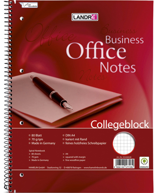 LANDRÉ Cahier 'Business Office Notes', format A5, quadrillé