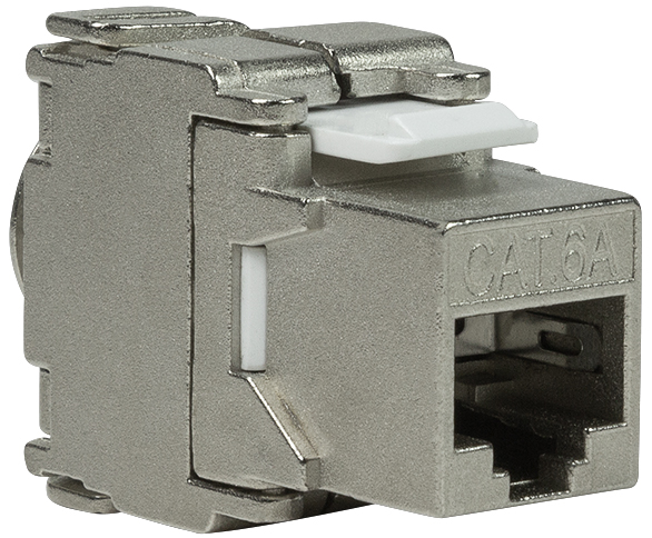 Module Keystone Cat.6A, classe EA, blindé, connexion STP 180°