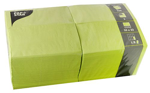 PAPSTAR Serviettes bistrot, 330 x 330 mm, vert citron