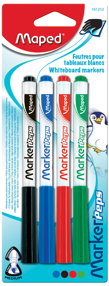 Maped Feutre pour tableau blanc Marker'Peps, blister de 4