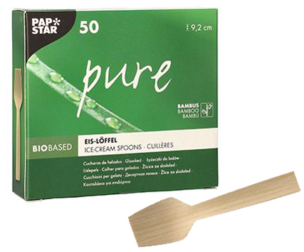 PAPSTAR Cuillère à glace 'pure', longueur: 92 mm, par 50