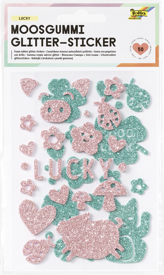 folia Sticker pailleté en caoutchouc mousse 'Lucky'