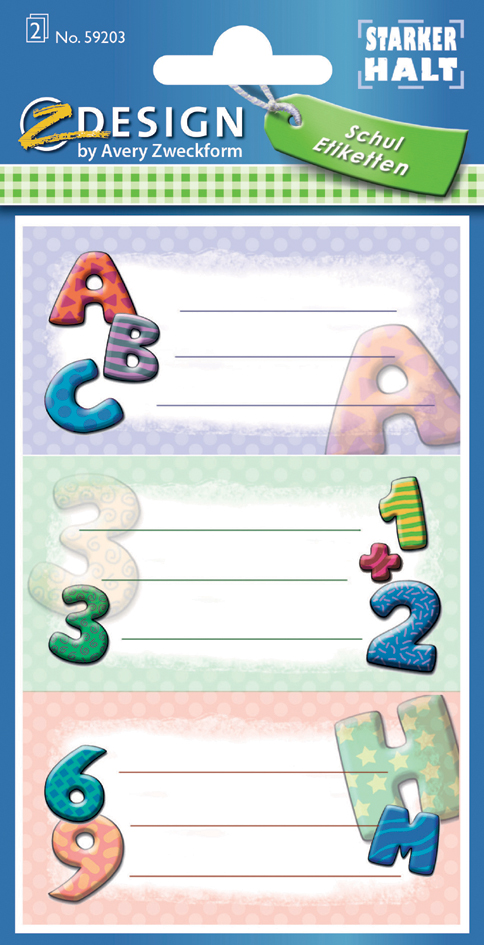 AVERY Zweckform ZDesign Etiquettes pour livres 'ABC'