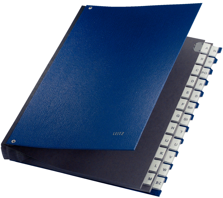 LEITZ Trieur à soufflet, A4, A-Z, 24 compartiments, bleu