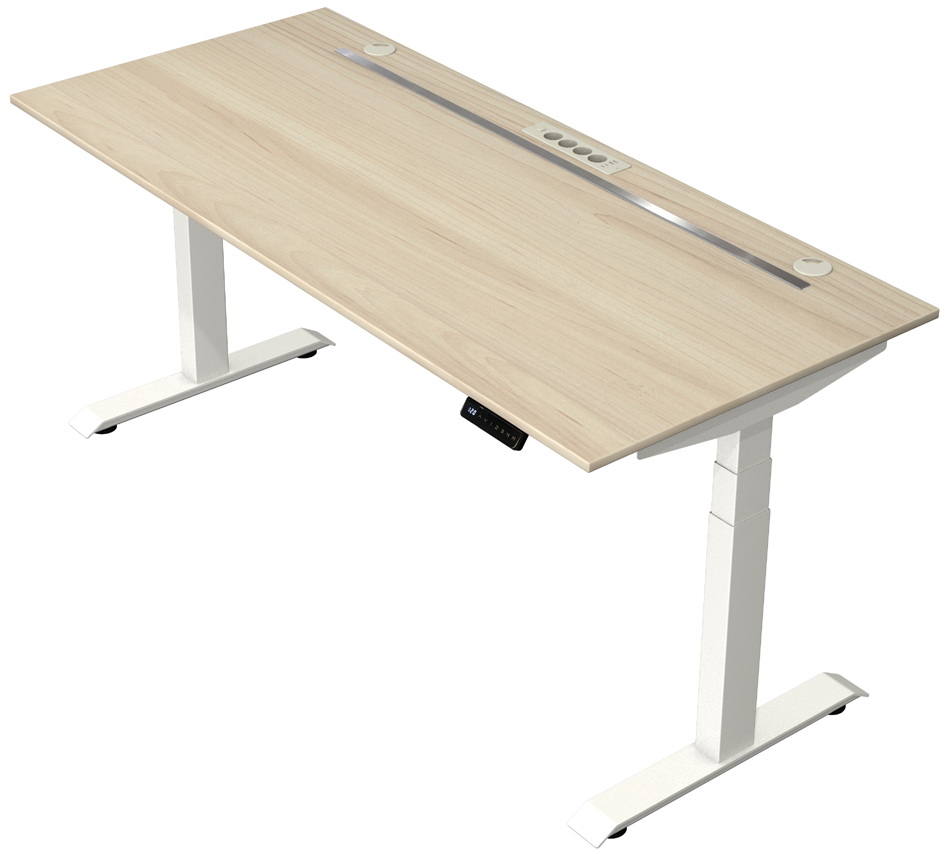 kerkmann Rangement pour bureau assis-debout Move 3, blanc pour tables à partir de 1.400 mm de largeur acier blanc
