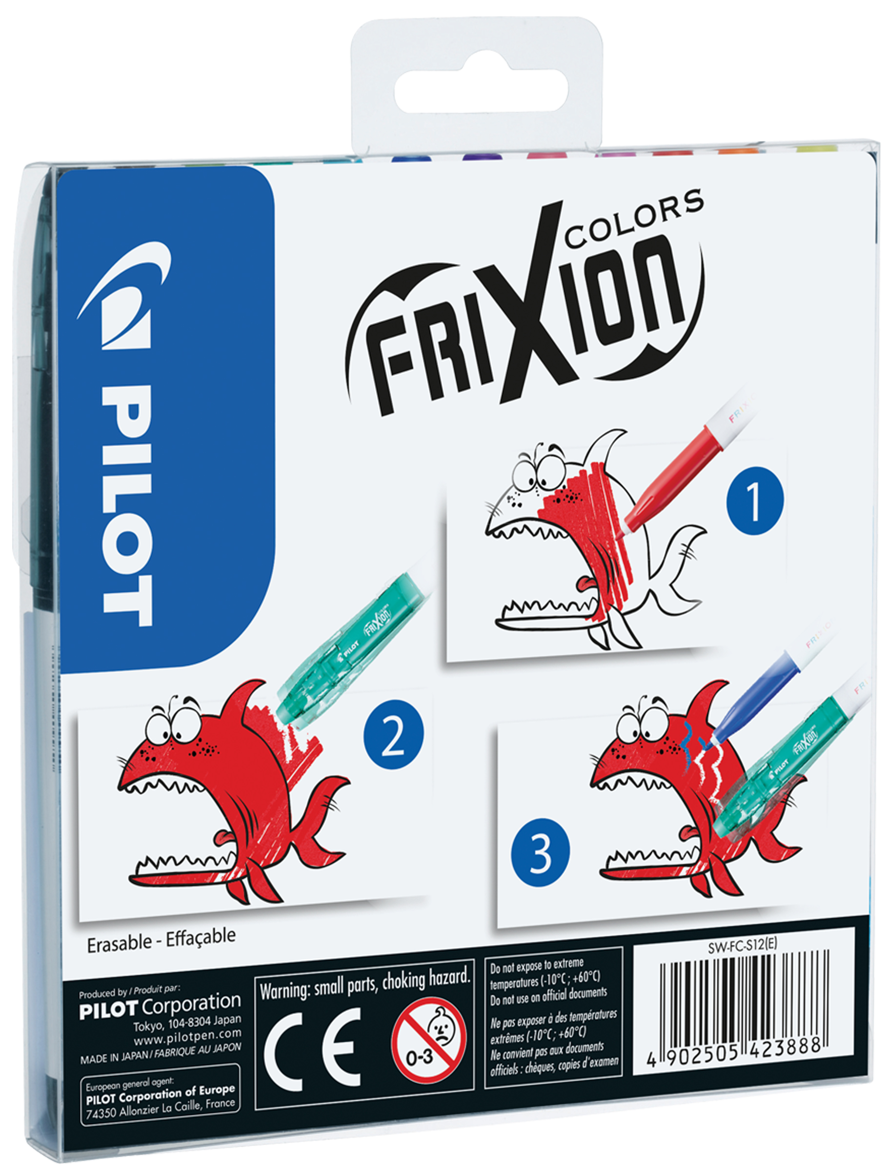 Feutre effaçable FRIXION COLORS, étui de 12