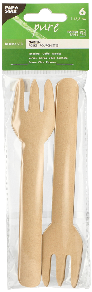 PAPSTAR Fourchette en papier 'Pure', naturel