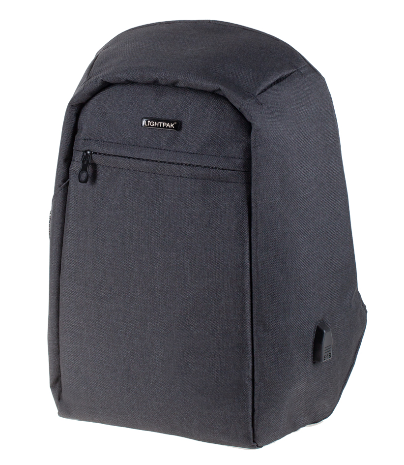 Lightpak Sac à dos 'SAFEPAK', avec port USB, anthracite