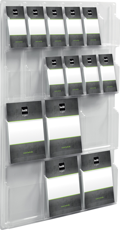 helit Porte-brochures mural 'the clearly', 12x 1/3 A4 +