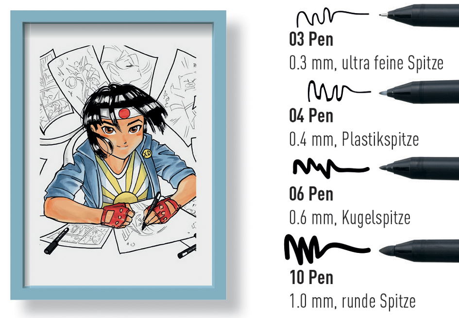 Stylos feutre, set