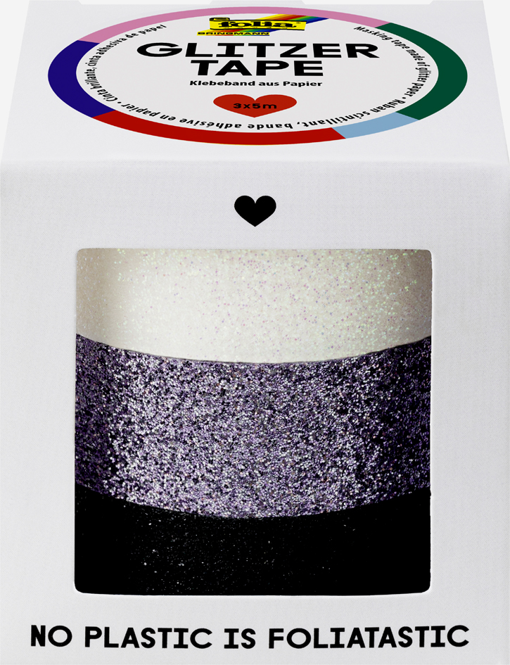 folia Ruban adhésif 'Glitter-Tape', blanc / gris / noir