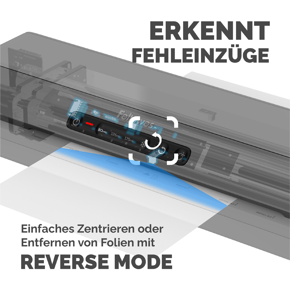 Visuel de référence : détecte les erreurs d'alimentation, permet un centrage facile ou le retrait des films grâce au Reverse Mode