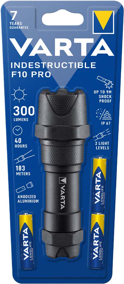 VARTA Lampe de poche 'Indestructible F10 Pro', avec 3 AAA