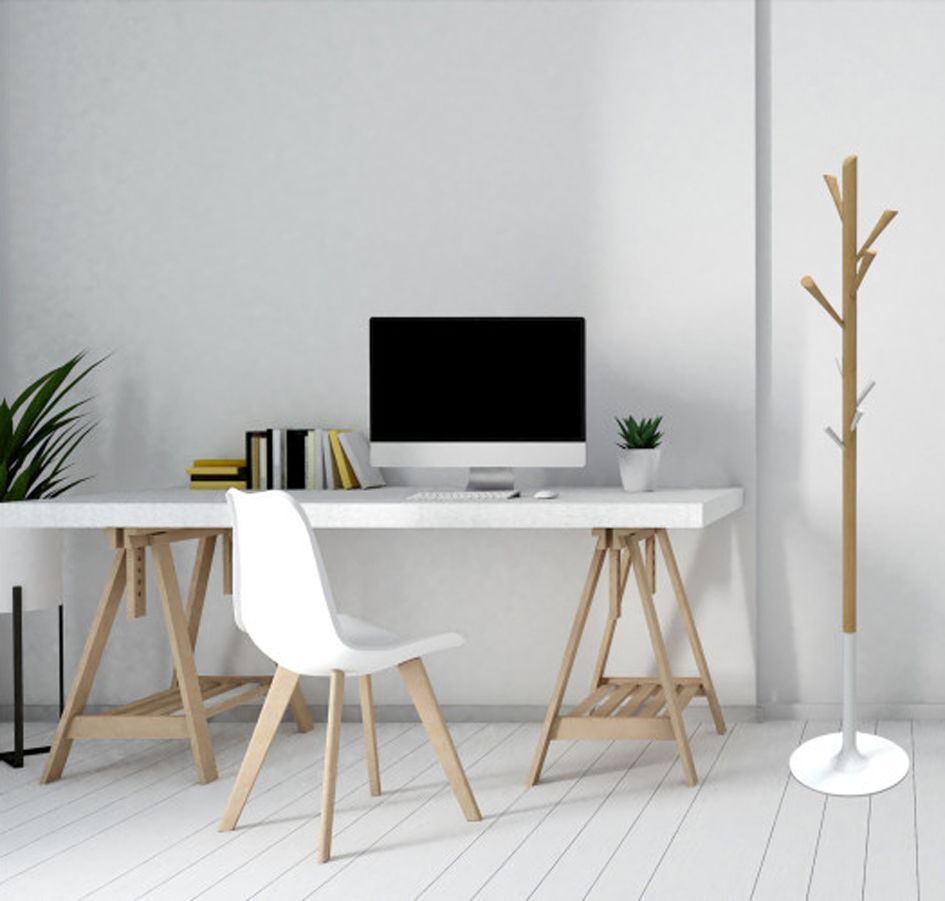 ALBA Portemanteau 'PMTREE', hauteur: 1.750 mm, hêtre/blanc