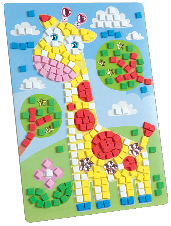 Mosaique de caoutchouc de mousse "girafe", en application