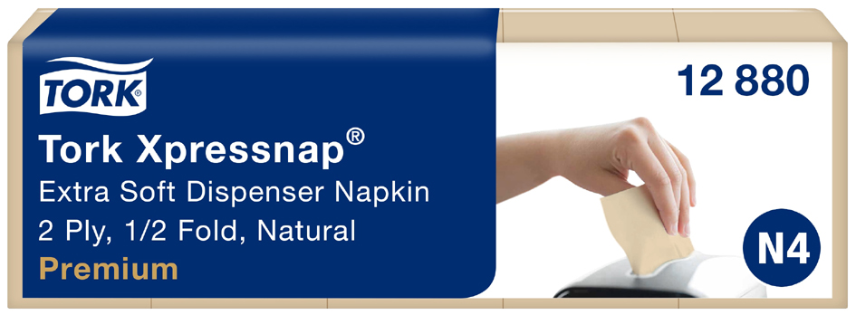TORK Xpressnap Serviette, 213 x 165 mm, blanc naturel