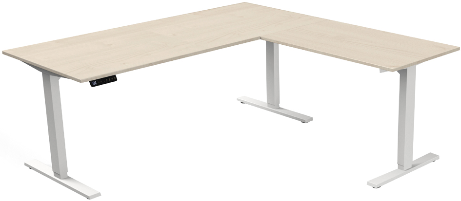 Visuel de référence : table de bureau assis/debout "Move 3" avec élément d'angle, érable