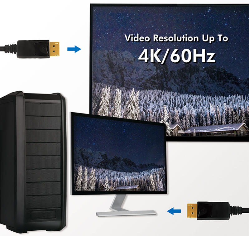LogiLink Câble de connexion DisplayPort, noir, 10,0 m