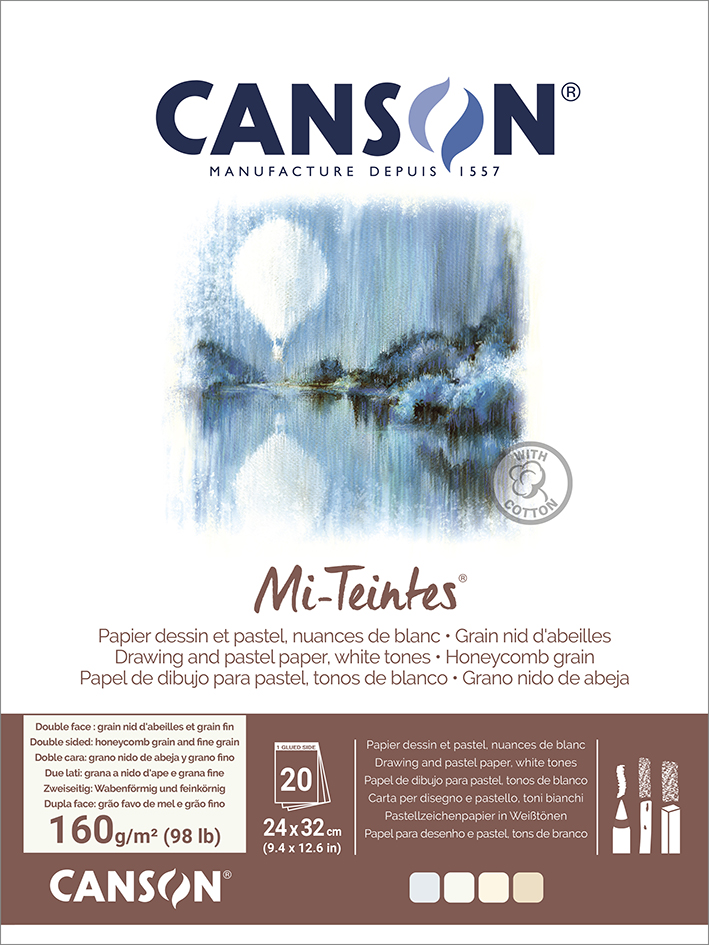 Visuel de rÃ©fÃ©rence: Papier beaux-arts Mi-Teintes, en bloc, nuances de blanc