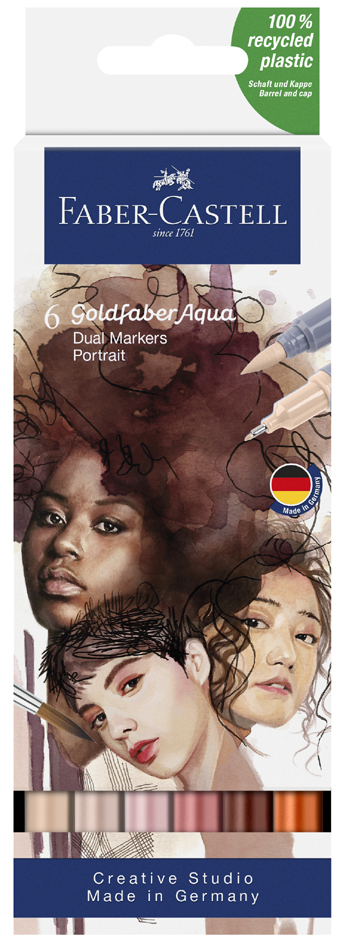 FABER-CASTELL Marqueur aquarelle GOLDFABER, étui Portrait