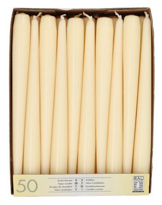 STARPAK Bougie de chandelier, 22 mm, en pack de 50, crème