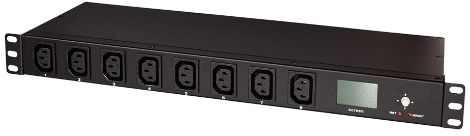 LogiLink Multiprise IP, 8 ports, 1 U, noir