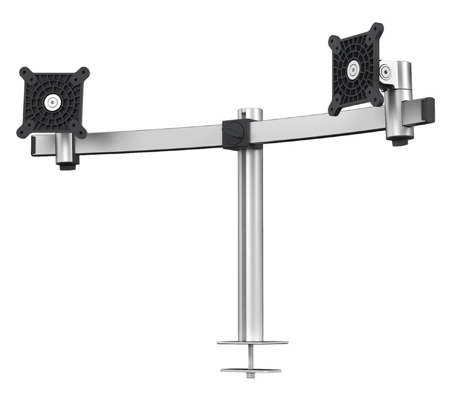 Support double pour 2 écrans, fixation passe-câble