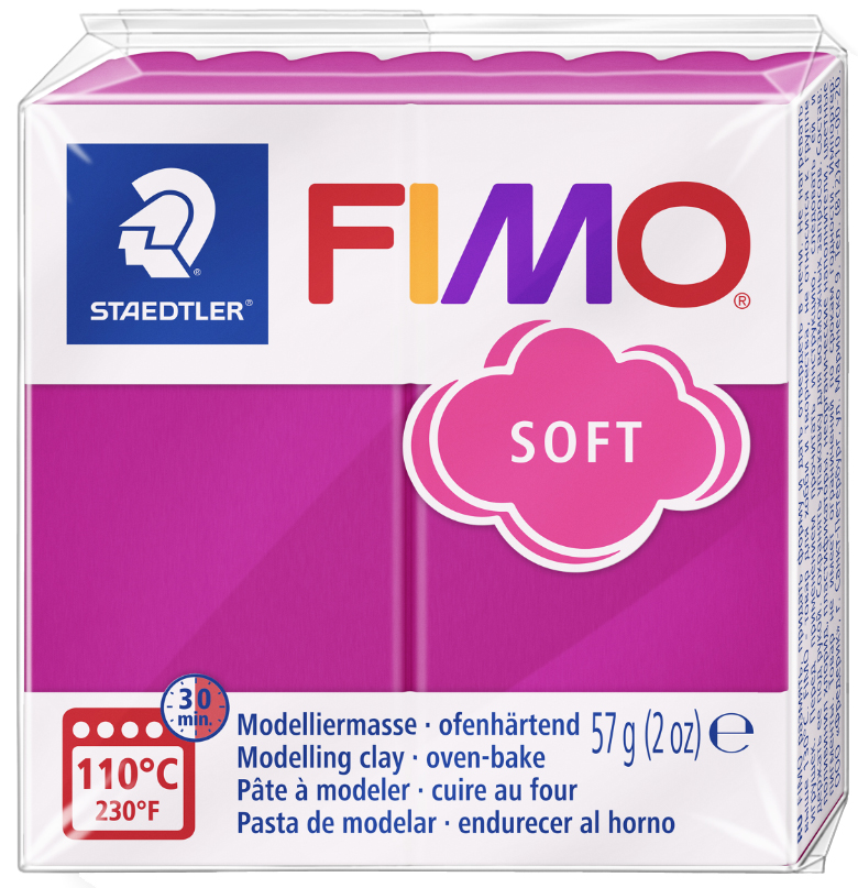 FIMO Pâte à modeler SOFT, à cuire, 57 g, framboise
