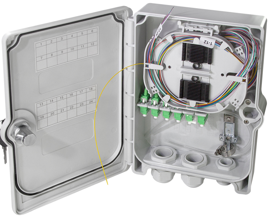 LogiLink Boîte d'épissure FTTH/FTTB, 24x LC/APC, équipée