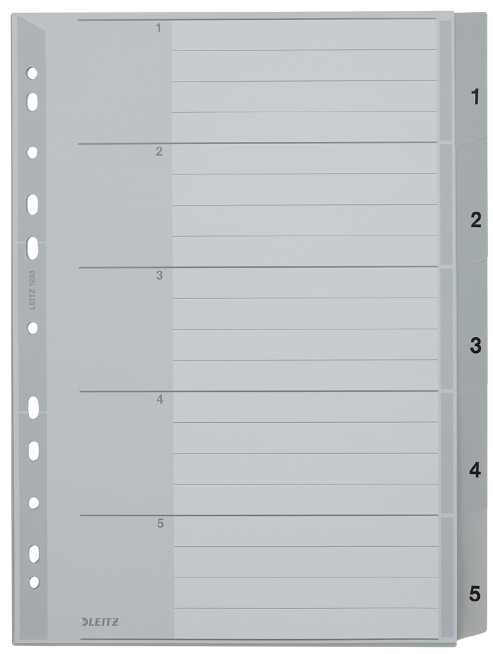 LEITZ Intercalaires en plastique, numéroté, format A4 extra