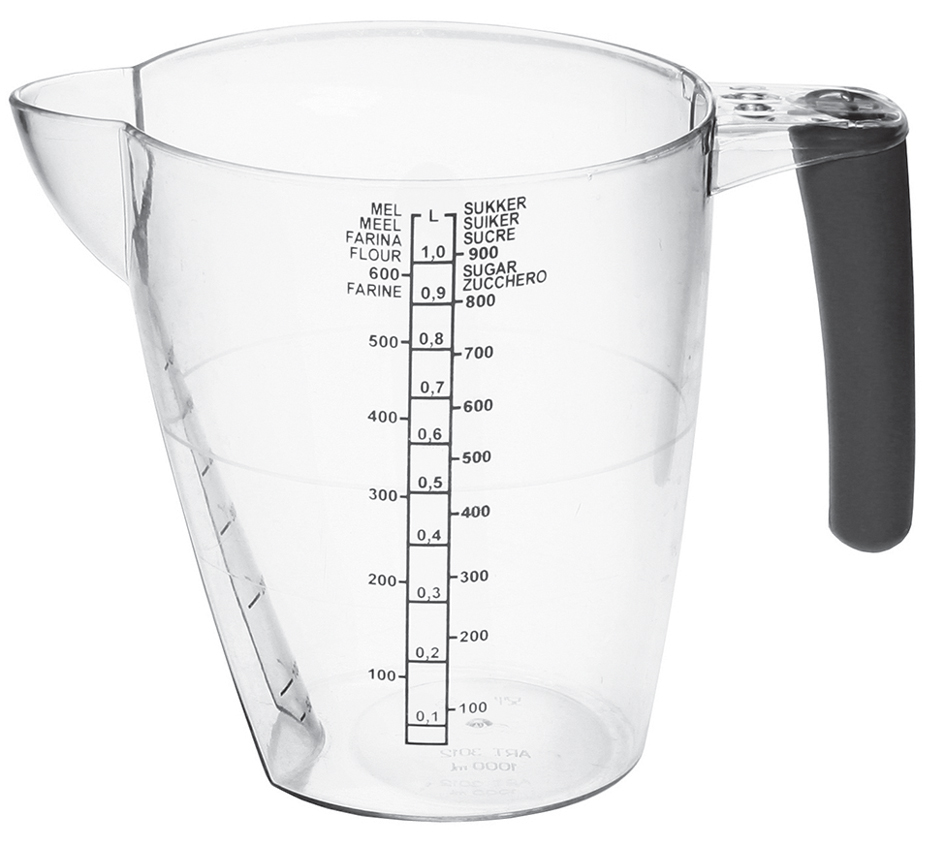plast team Pichet mesureur, 1,0 litre, transparent