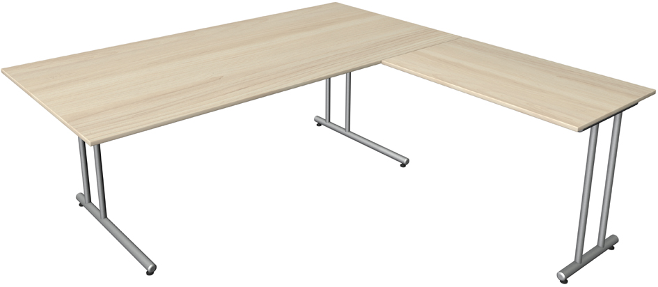 Visuel de référence: bureau avec extension "Start Up", érable