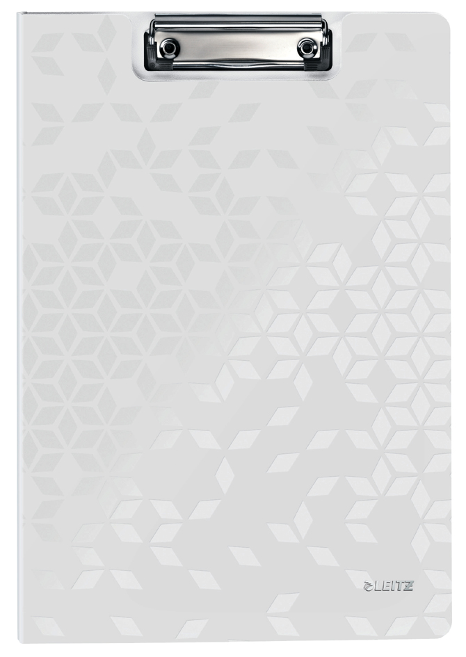 LEITZ Porte-bloc à rabat WOW, A4, polyfoam, blanc métallisé