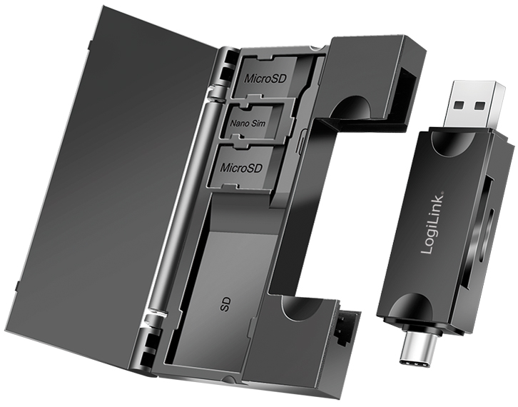 Lecteur de cartes USB 3.2 (Gen1) avec rangement des cartes