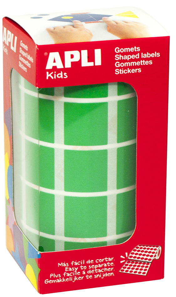 APLI Kids Gommette de couleur 'carré', en rouleau, vert