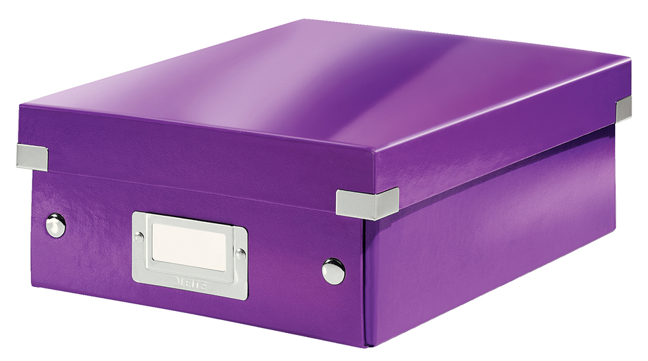 Boîte de rangement à compartiments Click & Store WOW, violet