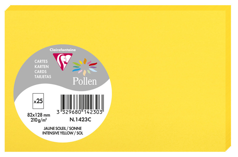 Pollen by Clairefontaine Carte 82 x 128 mm, jaune soleil