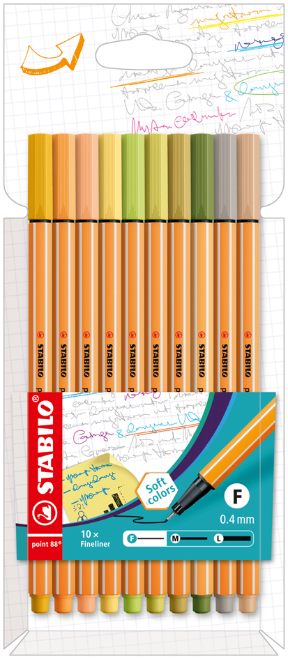 STABILO Feutre à pointe fine point 88, étui carton de 10