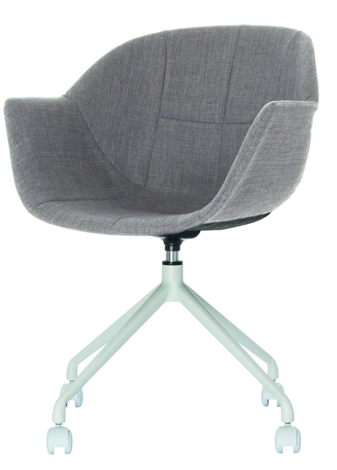 PAPERFLOW Chaise visiteur GANT, set de 2, gris / blanc