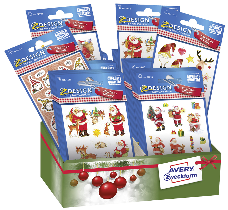 AVERY Zweckform ZDesign Sticker de Noël 'Père-Noël'